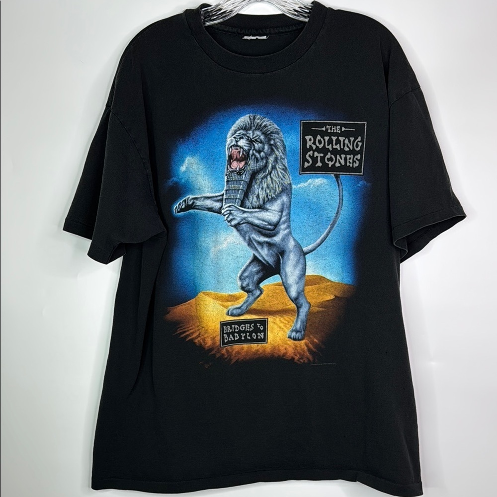 Vintage Rolling Stones 1997 Bridges to Babyon World Tour Black T-shirt Size XL
